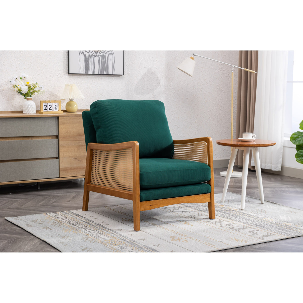 Modern Accent Chair Wood Frame Armchair