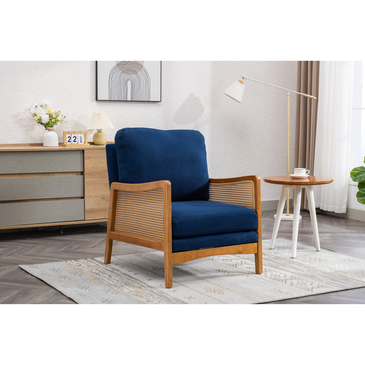 Modern Accent Chair Wood Frame Armchair
