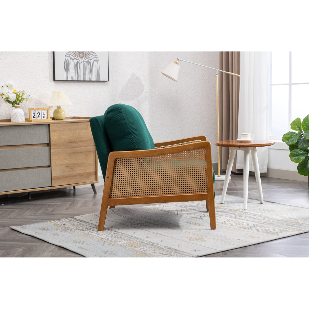 Modern Accent Chair Wood Frame Armchair