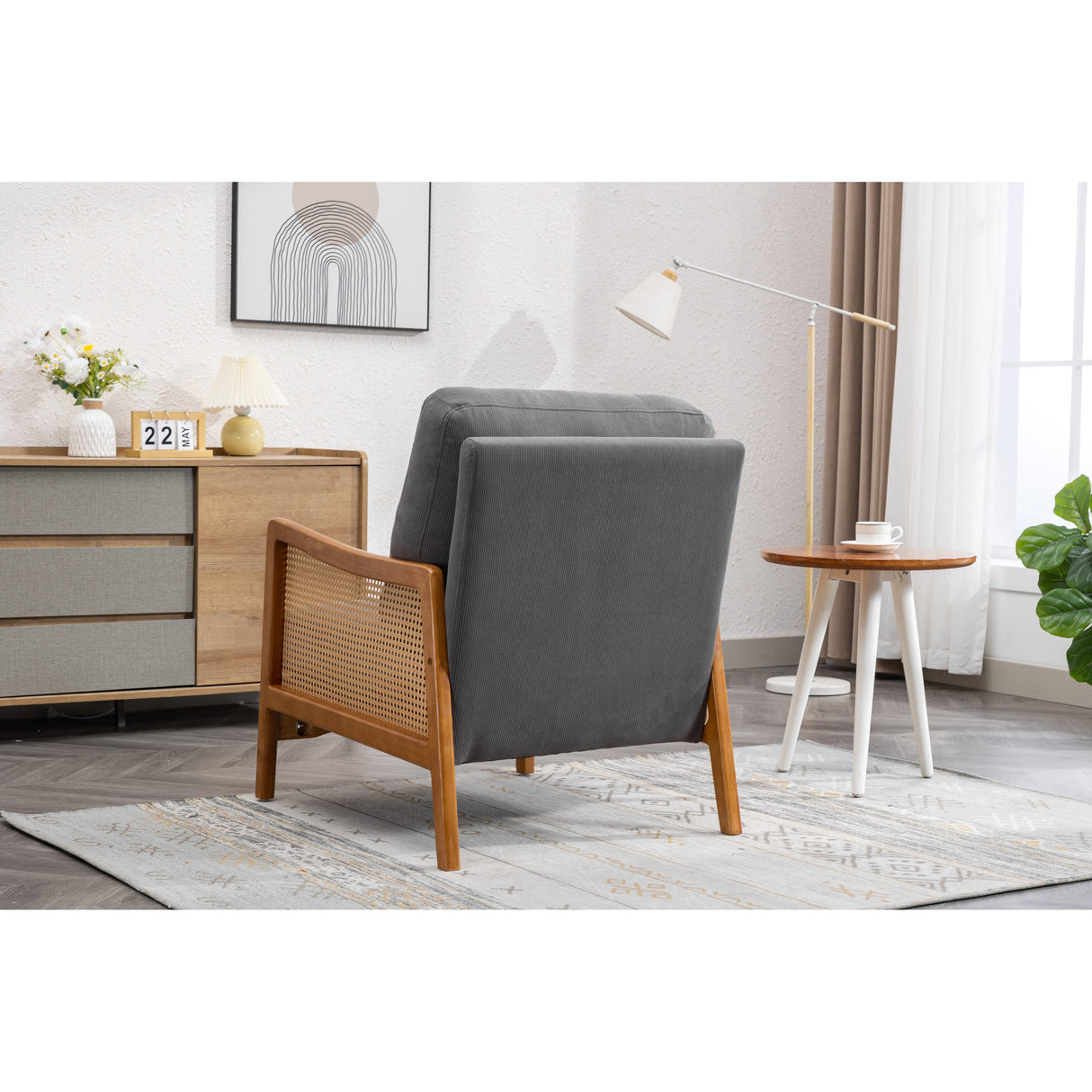 Modern Accent Chair Wood Frame Armchair