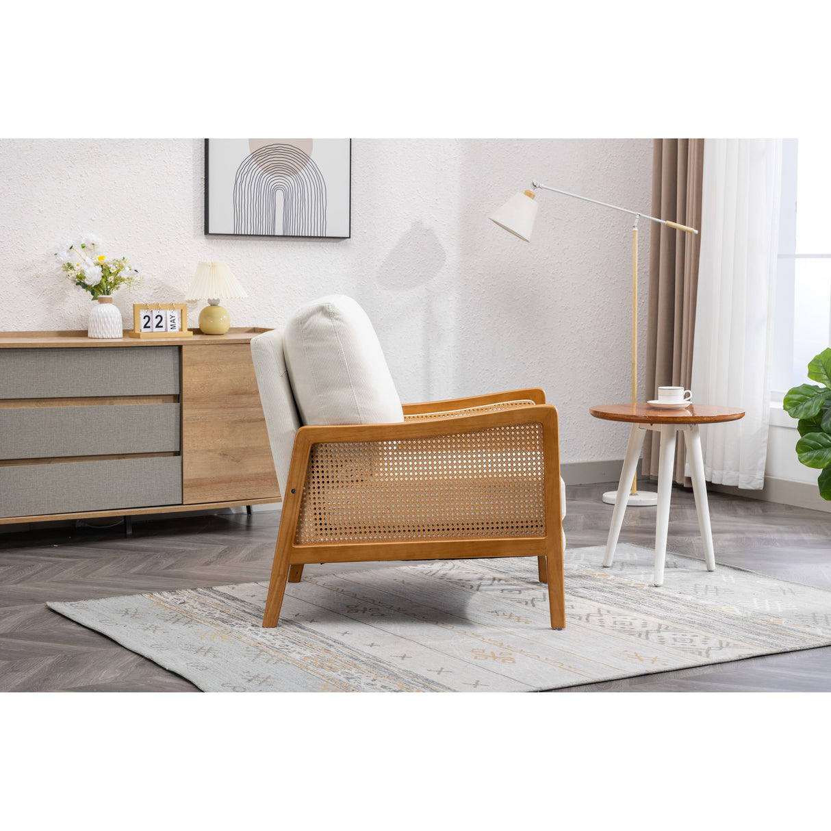 Modern Accent Chair Wood Frame Armchair
