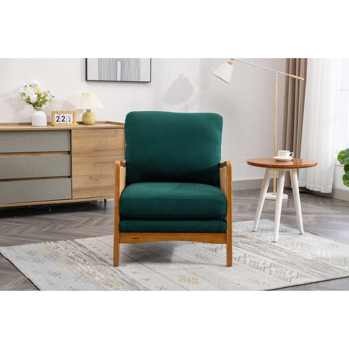 Modern Accent Chair Wood Frame Armchair
