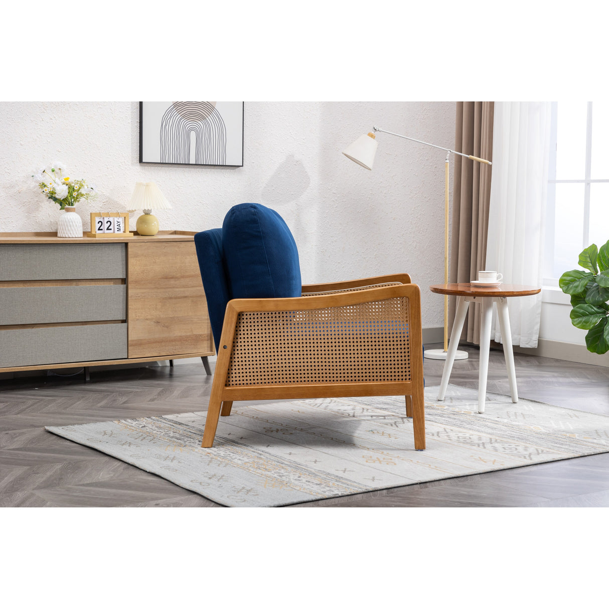Modern Accent Chair Wood Frame Armchair