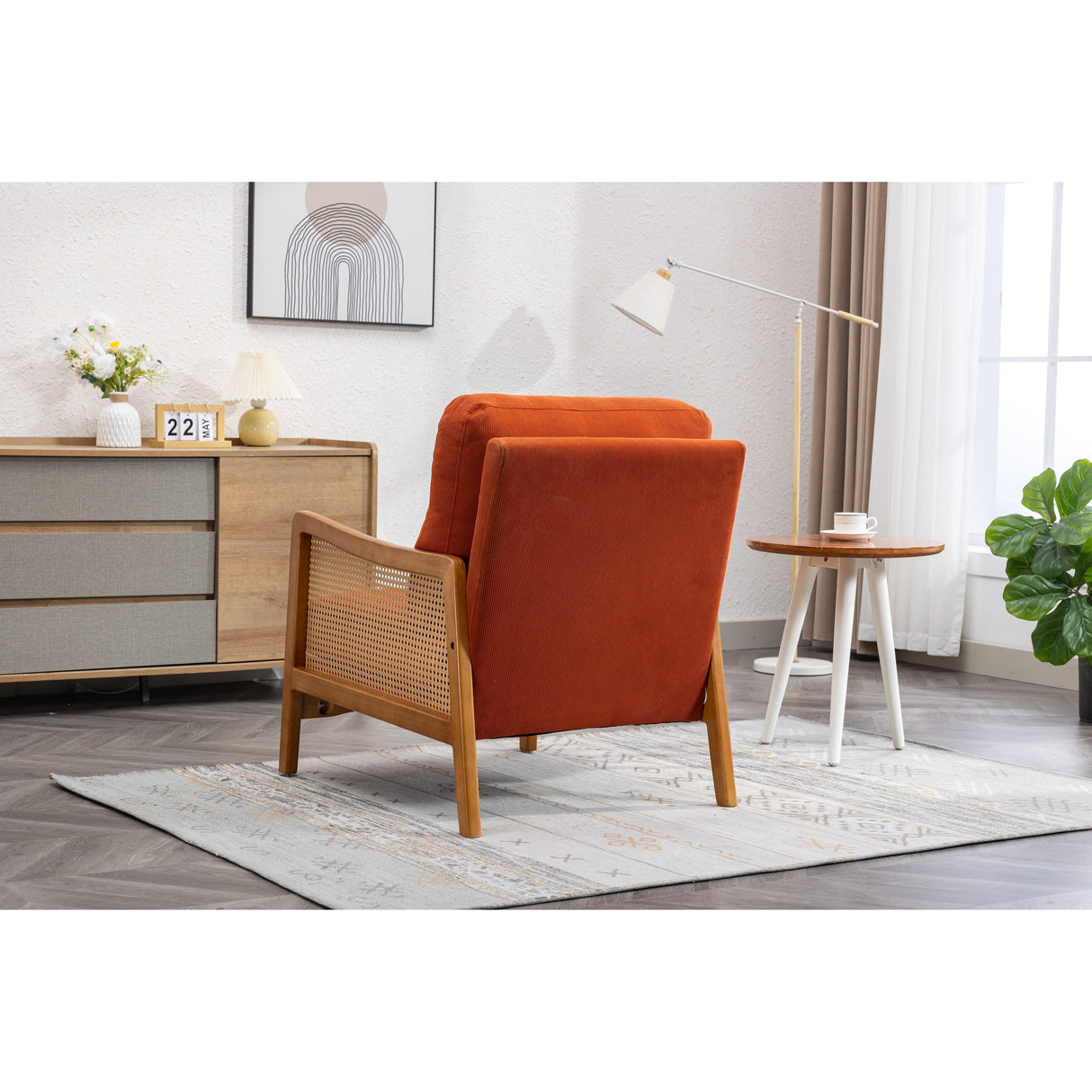 Modern Accent Chair Wood Frame Armchair