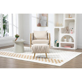 Modern Accent Chair with Storage Ottoman, Velvet Tufted Barrel Arm Chair, Single Sofa, Lounge Reading Chair, Accent Chair
