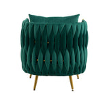 Modern Accent Chair with Storage Ottoman, Velvet Tufted Barrel Arm Chair, Single Sofa, Lounge Reading Chair, Accent Chair