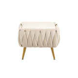 Modern Accent Chair with Storage Ottoman, Velvet Tufted Barrel Arm Chair, Single Sofa, Lounge Reading Chair, Accent Chair