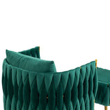 Modern Accent Chair with Storage Ottoman, Velvet Tufted Barrel Arm Chair, Single Sofa, Lounge Reading Chair, Accent Chair