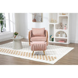 Modern Accent Chair with Storage Ottoman, Velvet Tufted Barrel Arm Chair, Single Sofa, Lounge Reading Chair, Accent Chair