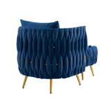 Modern Accent Chair with Storage Ottoman, Velvet Tufted Barrel Arm Chair, Single Sofa, Lounge Reading Chair, Accent Chair