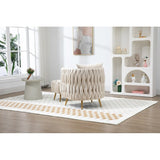 Modern Accent Chair with Storage Ottoman, Velvet Tufted Barrel Arm Chair, Single Sofa, Lounge Reading Chair, Accent Chair