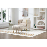 Modern Accent Chair with Storage Ottoman, Velvet Tufted Barrel Arm Chair, Single Sofa, Lounge Reading Chair, Accent Chair