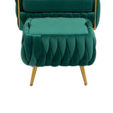 Modern Accent Chair with Storage Ottoman, Velvet Tufted Barrel Arm Chair, Single Sofa, Lounge Reading Chair, Accent Chair