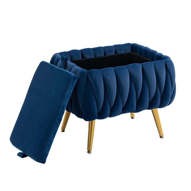 Modern Accent Chair with Storage Ottoman, Velvet Tufted Barrel Arm Chair, Single Sofa, Lounge Reading Chair, Accent Chair