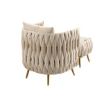 Modern Accent Chair with Storage Ottoman, Velvet Tufted Barrel Arm Chair, Single Sofa, Lounge Reading Chair, Accent Chair