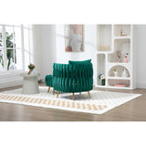 Modern Accent Chair with Storage Ottoman, Velvet Tufted Barrel Arm Chair, Single Sofa, Lounge Reading Chair, Accent Chair