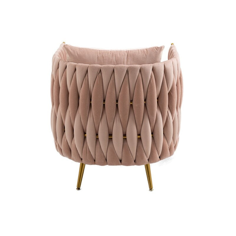 Modern Accent Chair with Storage Ottoman, Velvet Tufted Barrel Arm Chair, Single Sofa, Lounge Reading Chair, Accent Chair