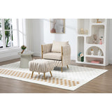 Modern Accent Chair with Storage Ottoman, Velvet Tufted Barrel Arm Chair, Single Sofa, Lounge Reading Chair, Accent Chair