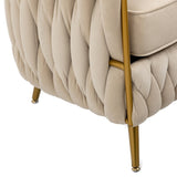 Modern Accent Chair with Storage Ottoman, Velvet Tufted Barrel Arm Chair, Single Sofa, Lounge Reading Chair, Accent Chair