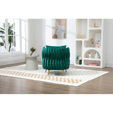 Modern Accent Chair with Storage Ottoman, Velvet Tufted Barrel Arm Chair, Single Sofa, Lounge Reading Chair, Accent Chair