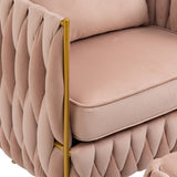 Modern Accent Chair with Storage Ottoman, Velvet Tufted Barrel Arm Chair, Single Sofa, Lounge Reading Chair, Accent Chair