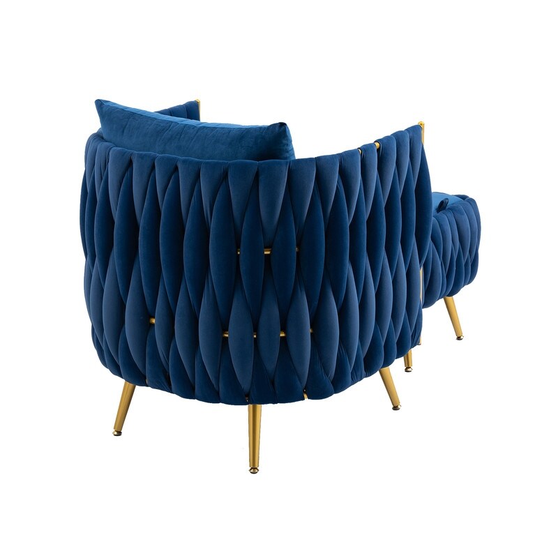 Modern Accent Chair with Storage Ottoman, Velvet Tufted Barrel Arm Chair, Single Sofa, Lounge Reading Chair, Accent Chair