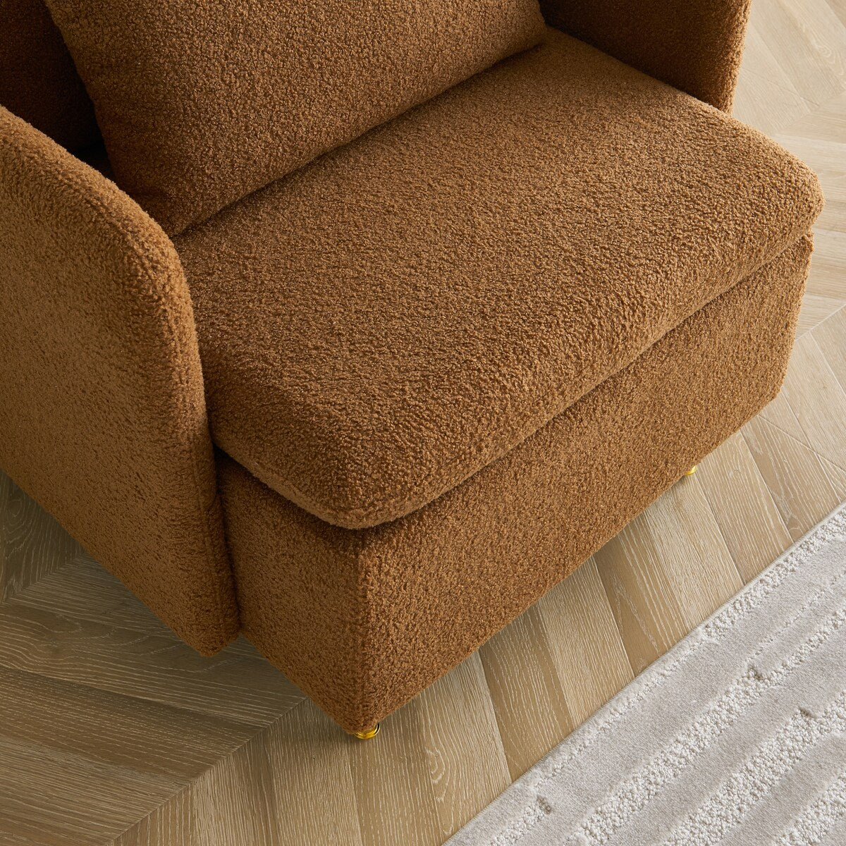 Modern Accent Chair,Sherpa Upholstered Cozy Comfy Armchair,Furry Reading Chair with Slim Armrest,Fuzzy Single Club Sofa Chairs