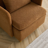 Modern Accent Chair,Sherpa Upholstered Cozy Comfy Armchair,Furry Reading Chair with Slim Armrest,Fuzzy Single Club Sofa Chairs