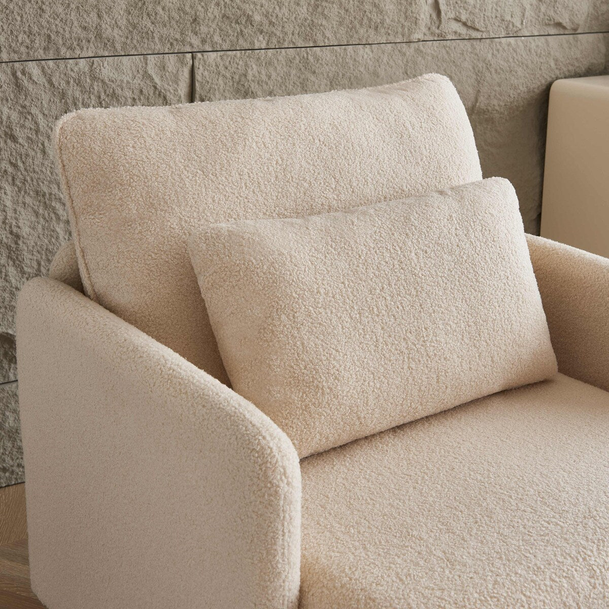 Modern Accent Chair,Sherpa Upholstered Cozy Comfy Armchair,Furry Reading Chair with Slim Armrest,Fuzzy Single Club Sofa Chairs