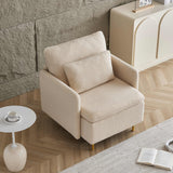 Modern Accent Chair,Sherpa Upholstered Cozy Comfy Armchair,Furry Reading Chair with Slim Armrest,Fuzzy Single Club Sofa Chairs