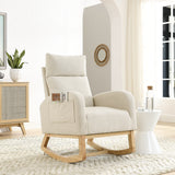 Modern Accent High Backrest Living Room Lounge Arm Rocking Chair