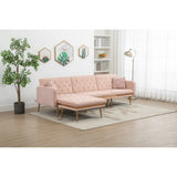 Modern Accent Sectional Sleeper Sofa with Split Back and Metal Legs