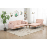 Modern Accent Sectional Sleeper Sofa with Split Back and Metal Legs