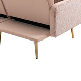 Modern Accent Sectional Sleeper Sofa with Split Back and Metal Legs