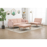 Modern Accent Sectional Sleeper Sofa with Split Back and Metal Legs