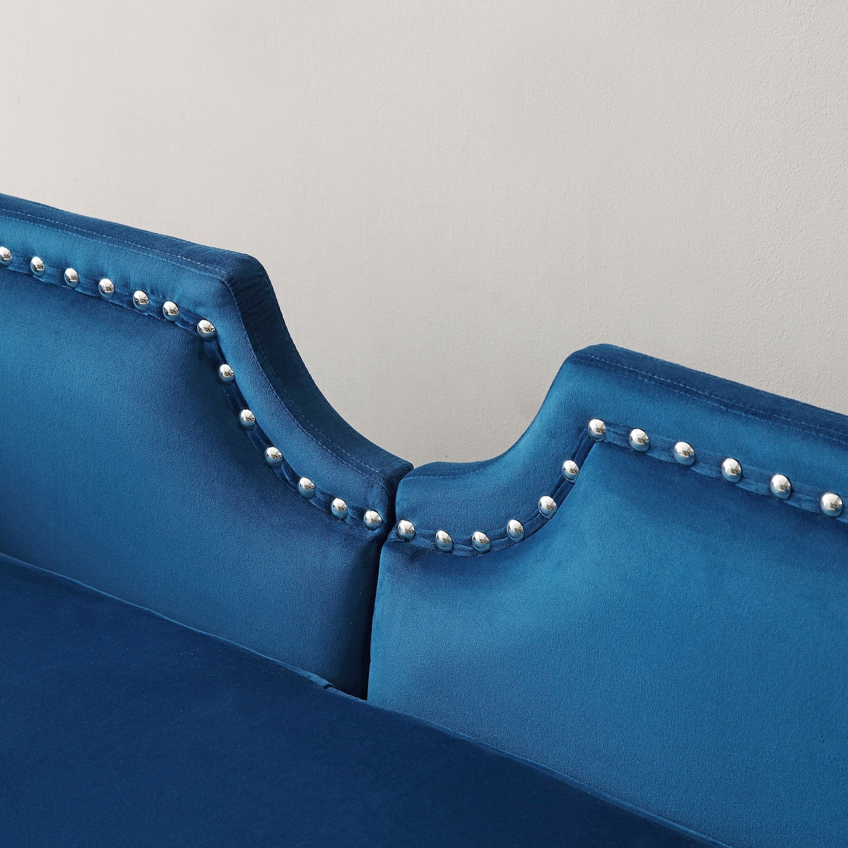 Modern Accent Sofa Velvet Upholstered Loveseat Settee Nailhead Trimming Curved Backrest Rolled Arms Couch with Removable Cushion