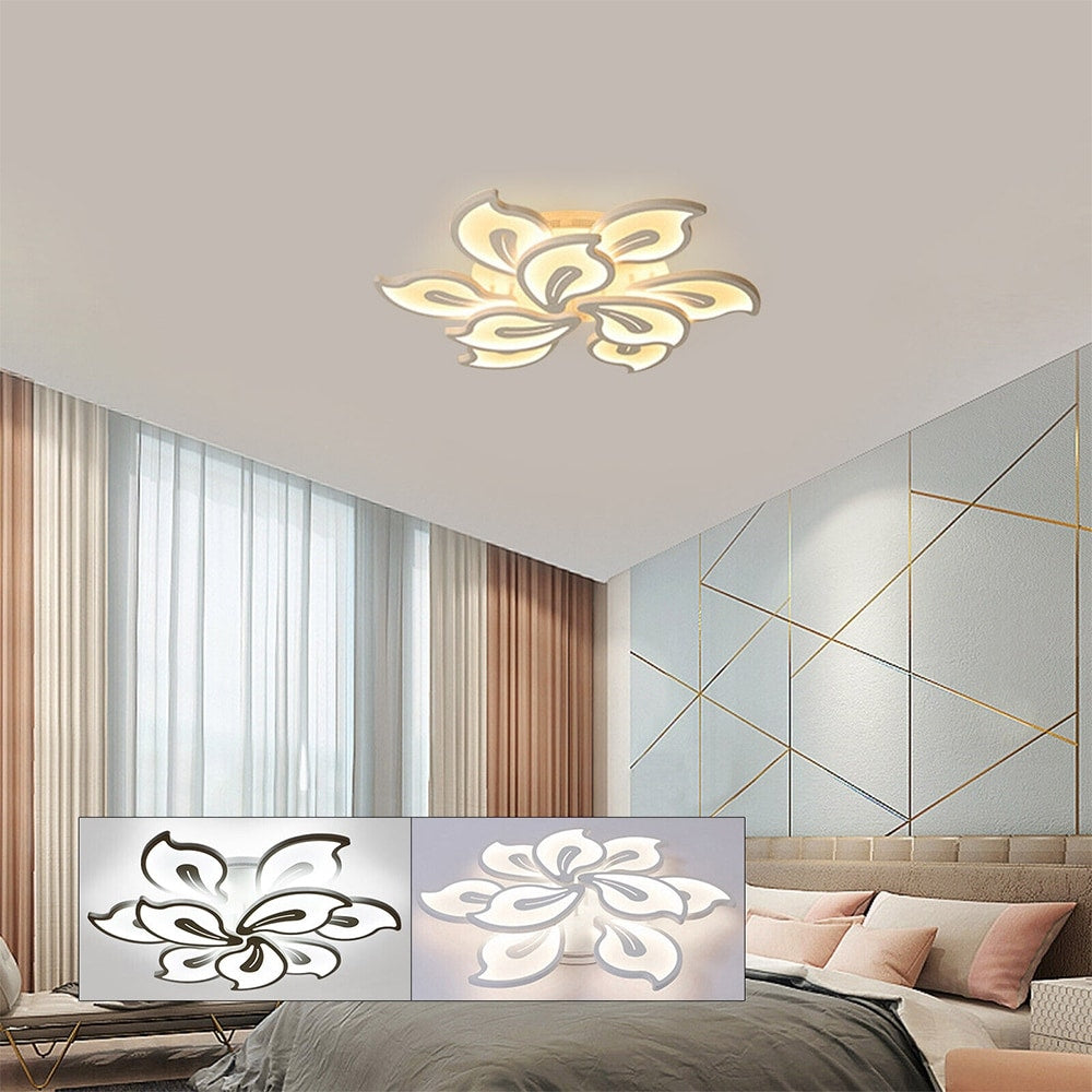 Modern Acrylic Ceiling Light Loft Chandelier Living Room LED Fixtures - 35.43"