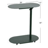 Modern Adjustable C-Shaped End Table - 20.0"L x 11.0"W x 32.0"H