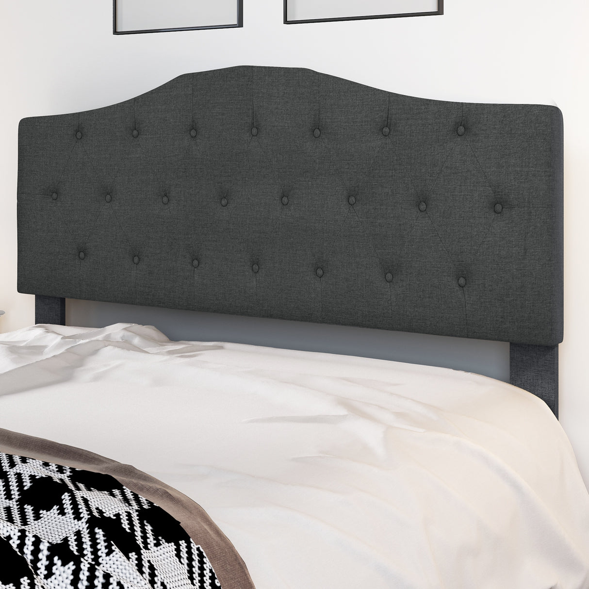 Modern Adjustable Tufted Upholstered Headboard