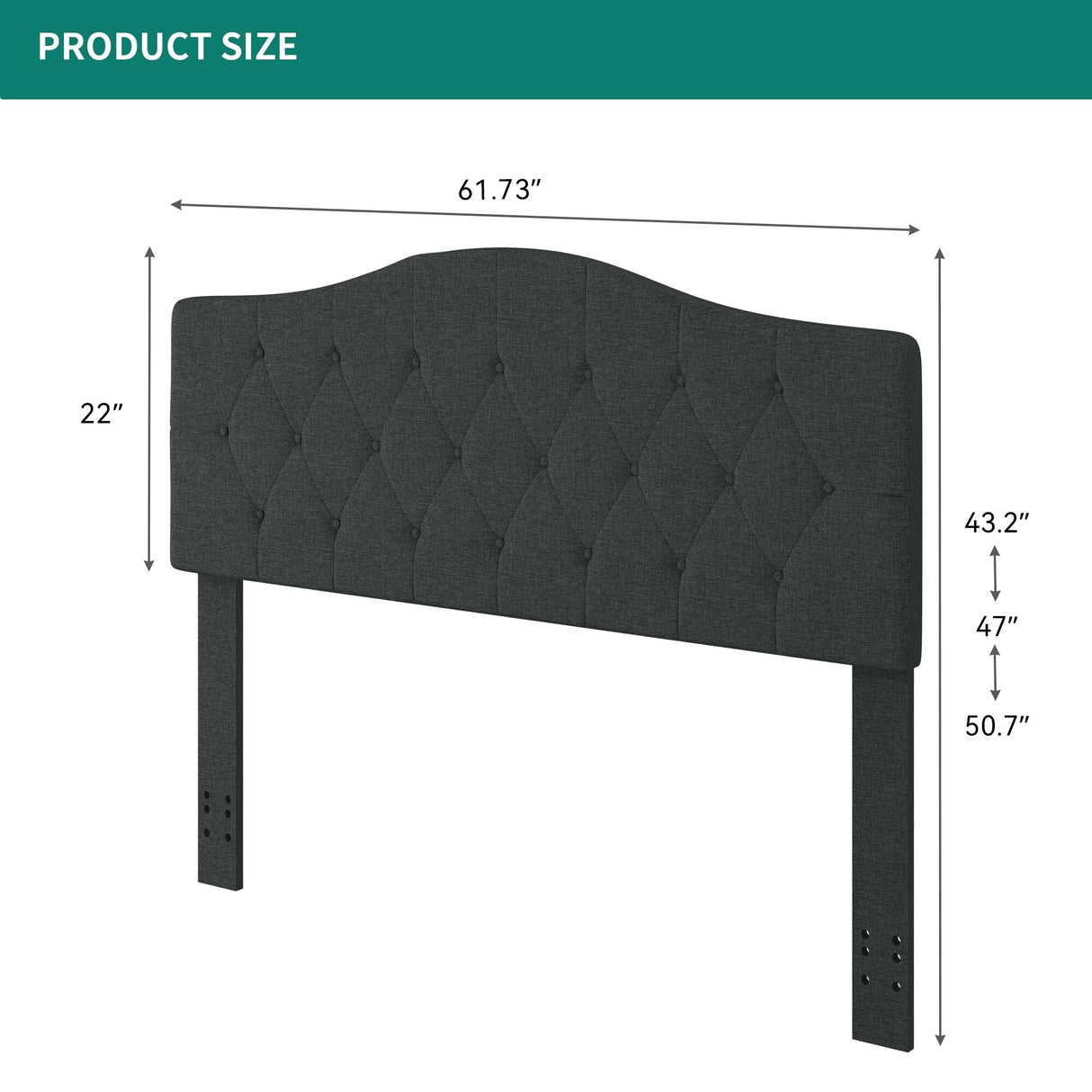 Modern Adjustable Tufted Upholstered Headboard
