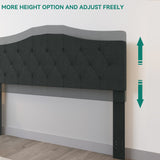 Modern Adjustable Tufted Upholstered Headboard
