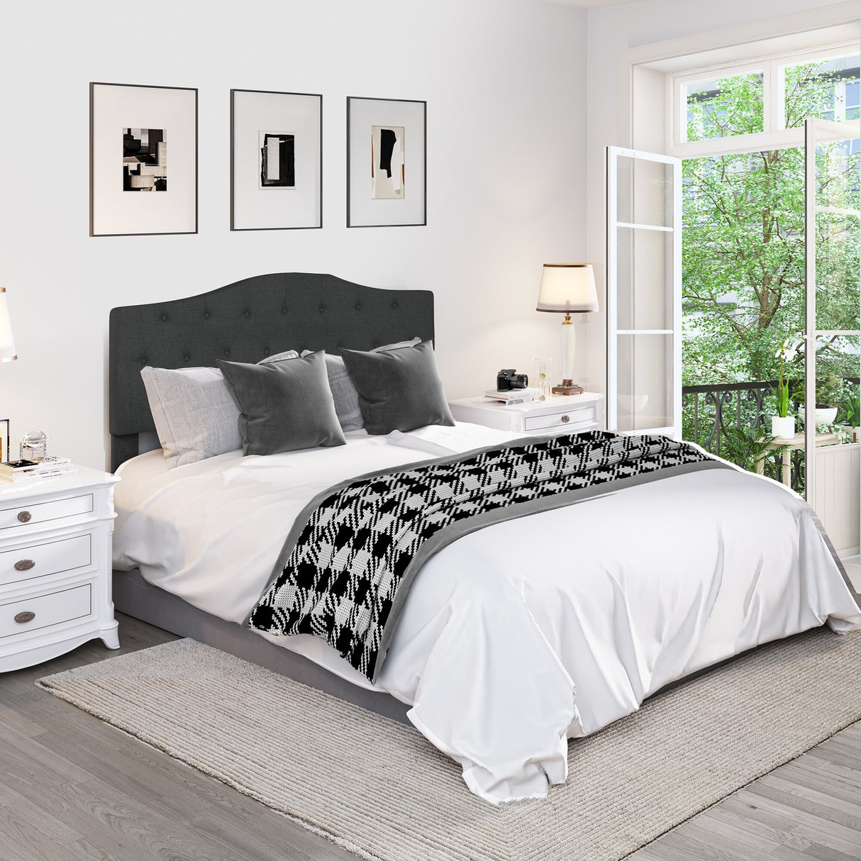 Modern Adjustable Tufted Upholstered Headboard