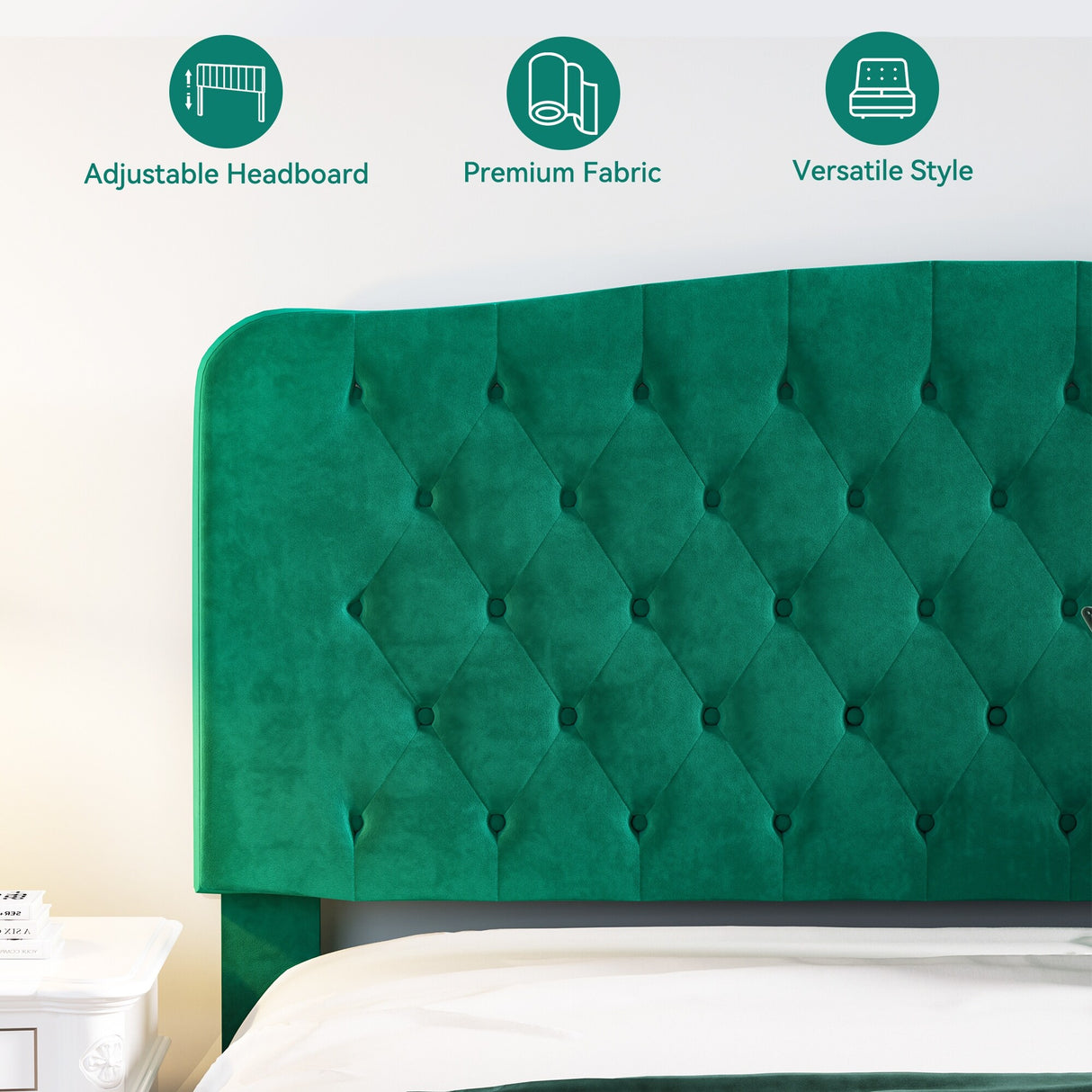 Modern Adjustable Tufted Upholstered Headboard