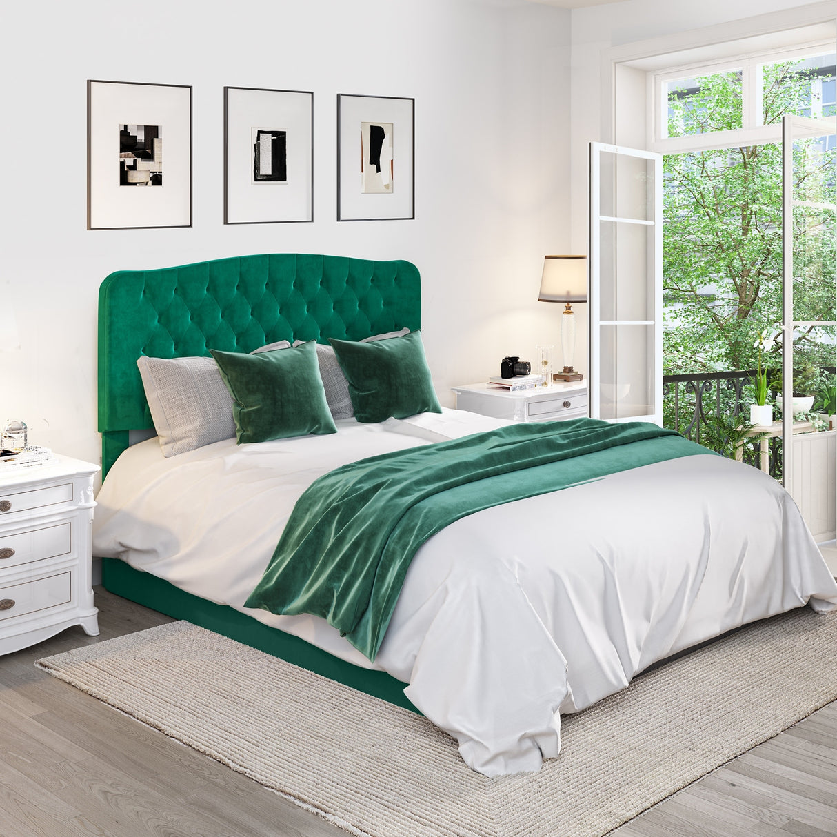 Modern Adjustable Tufted Upholstered Headboard