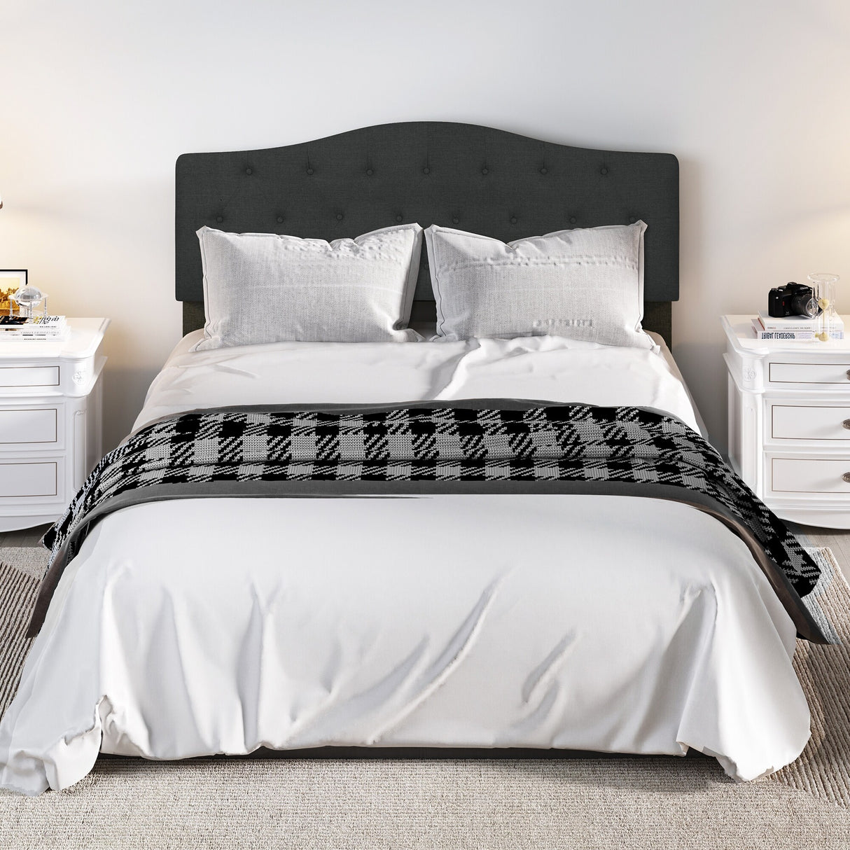 Modern Adjustable Tufted Upholstered Headboard