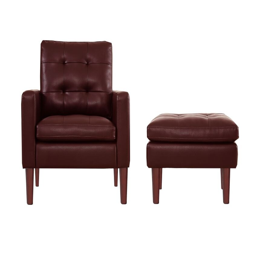 Modern Air Leather and PU Chair and Ottoman for Living Room