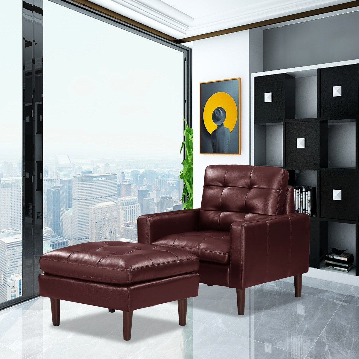 Modern Air Leather and PVC Chair