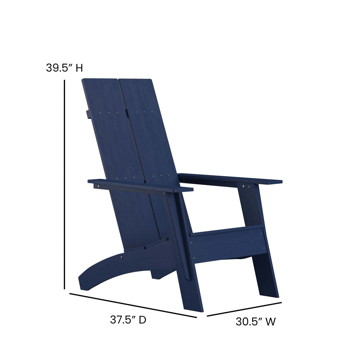 Modern All-Weather Poly Resin Wood Adirondack Chair