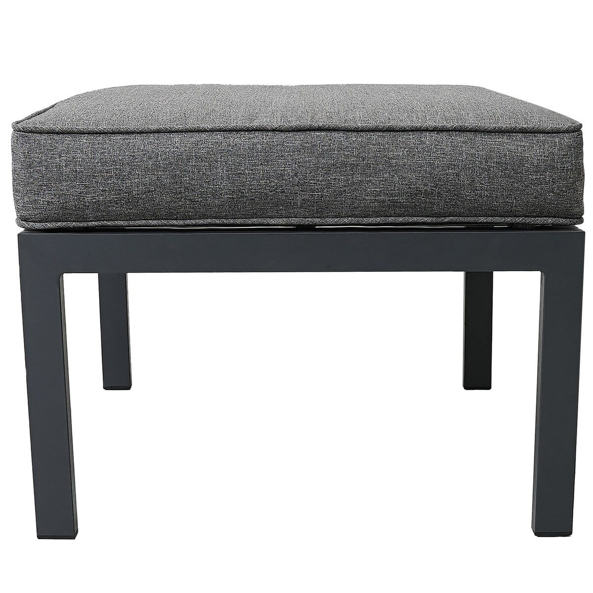Modern Aluminum Alloy Outdoor Sofa Set with Grey Cushions and Coffee Table