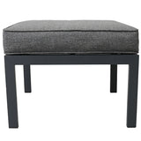 Modern Aluminum Alloy Outdoor Sofa Set with Grey Cushions and Coffee Table